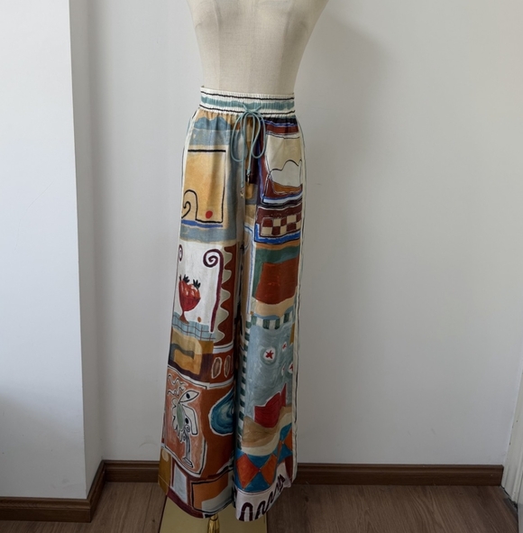 ALEMAIS Michelle Silk Wide-Leg Pants - Picture 5 of 12